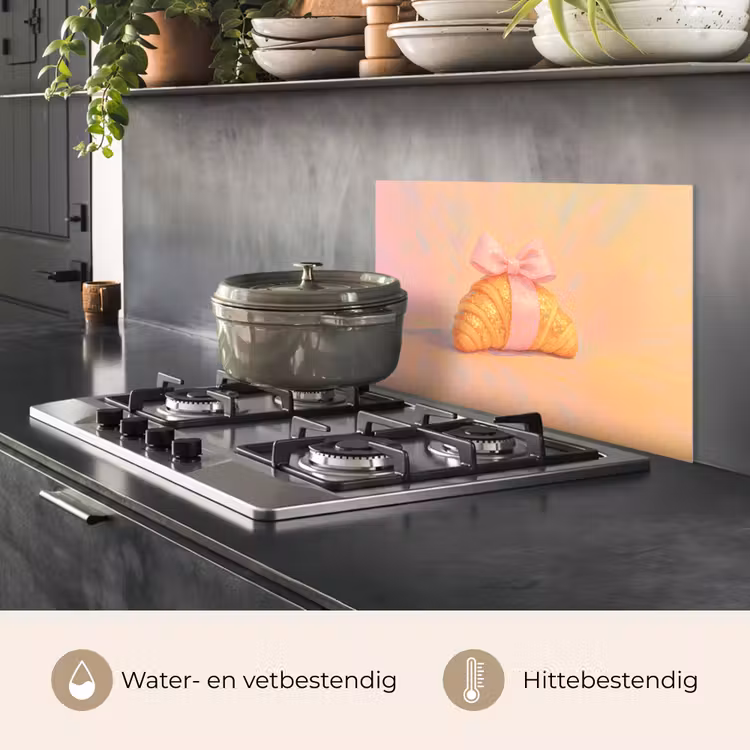 Croissant - Strik - Roze keuken achterwand spatscherm klein -usp_NL
