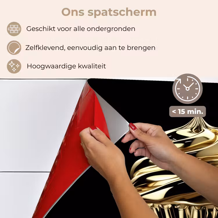 Cupcake - Eten - Goud - Zwart keuken achterwand spatscherm klein -spatscherm_NL