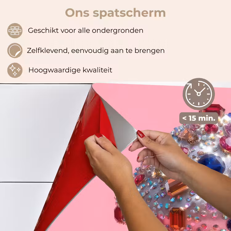 Cupcake - Kleurrijk - Edelstenen keuken achterwand spatscherm klein -spatscherm_NL