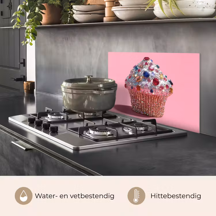 Cupcake - Kleurrijk - Edelstenen keuken achterwand spatscherm klein -usp_NL