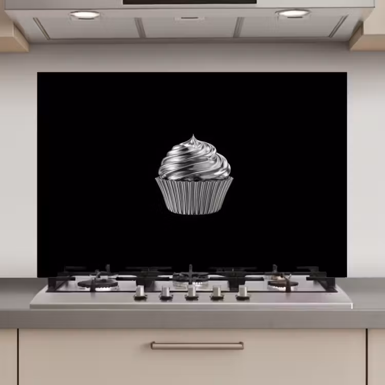 Cupcake - Luxueus - Zilver keuken achterwand spatscherm klein -3d_website