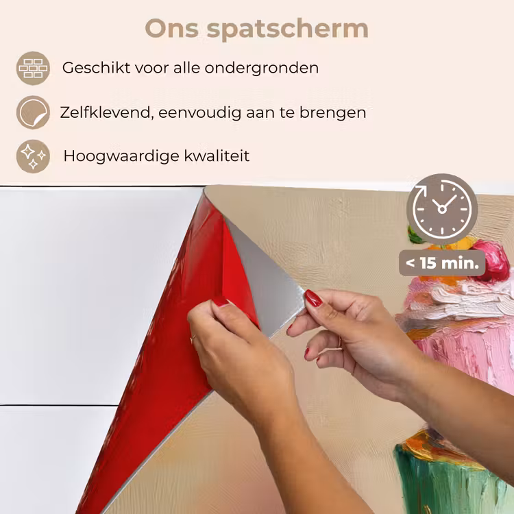 Cupcakes - Gestapeld - Kleurrijk - Fruit keuken achterwand spatscherm klein -spatscherm_NL