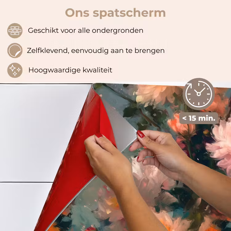 Dahlia - Bloemen - Patroon keuken achterwand spatscherm klein 900 -spatscherm_NL