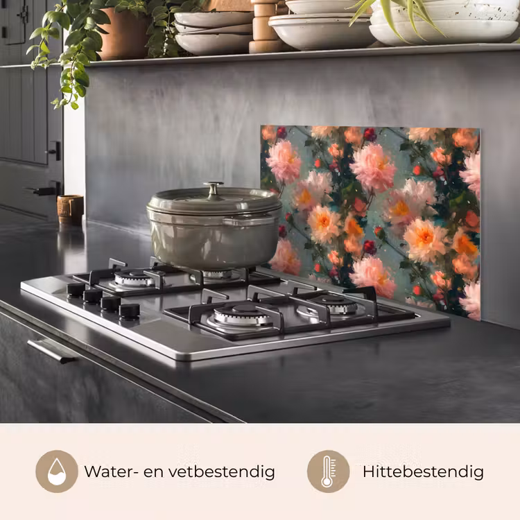 Dahlia - Bloemen - Patroon keuken achterwand spatscherm klein 900 -usp_NL