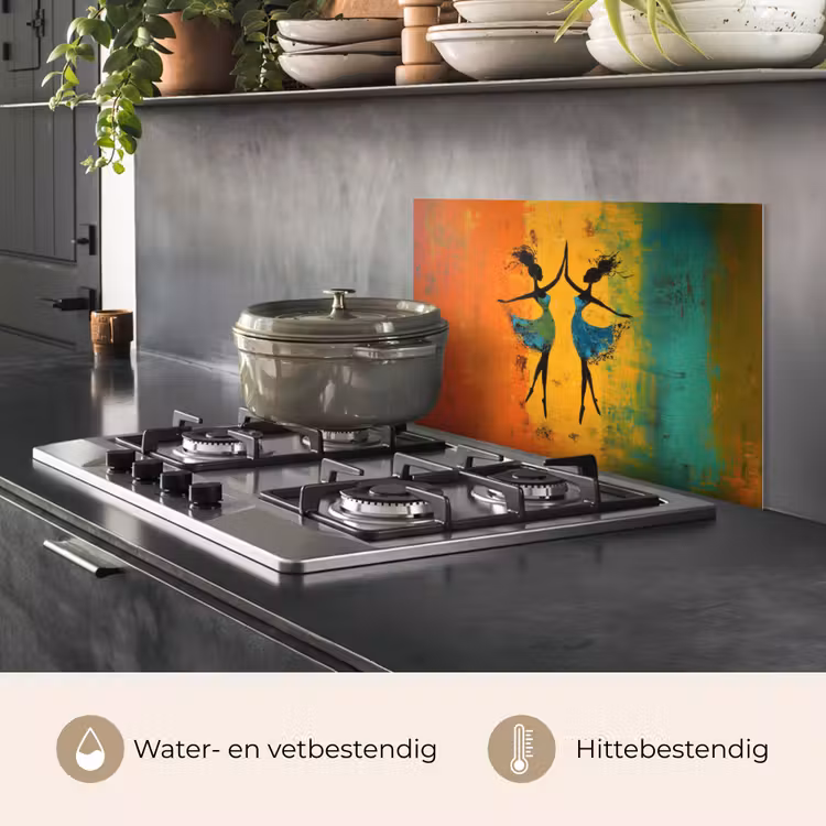 Dansen - Vrouwen - Verfstructuur keuken achterwand spatscherm klein -usp_NL