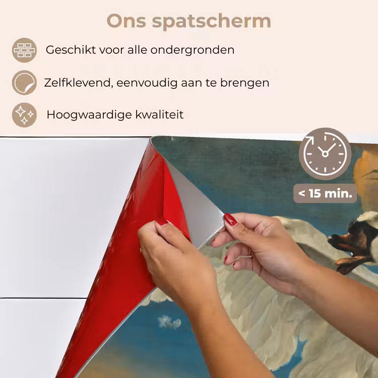 De bedreigde zwaan - Schilderij van Jan Asselijn keuken achterwand spatscherm klein -spatscherm_NL