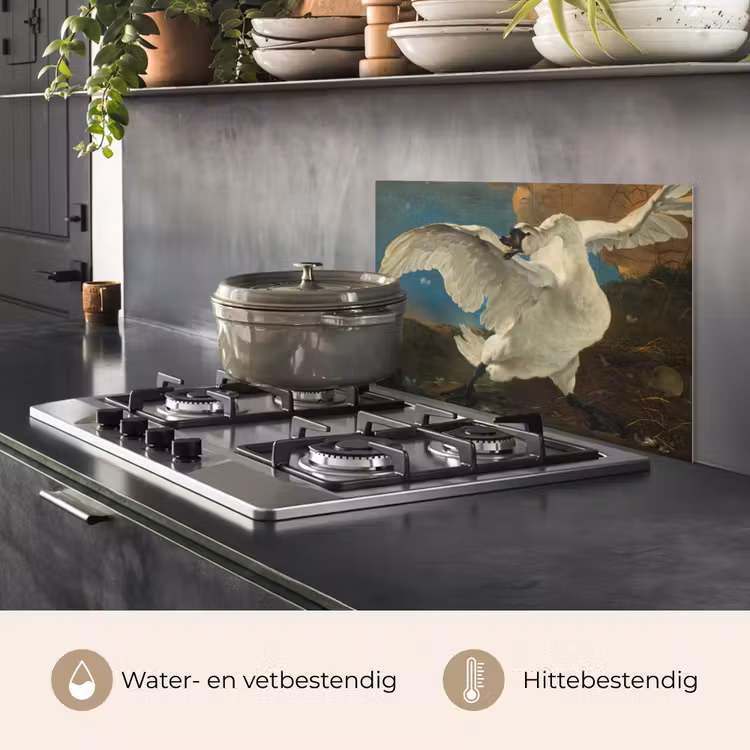 De bedreigde zwaan - Schilderij van Jan Asselijn keuken achterwand spatscherm klein -usp_NL