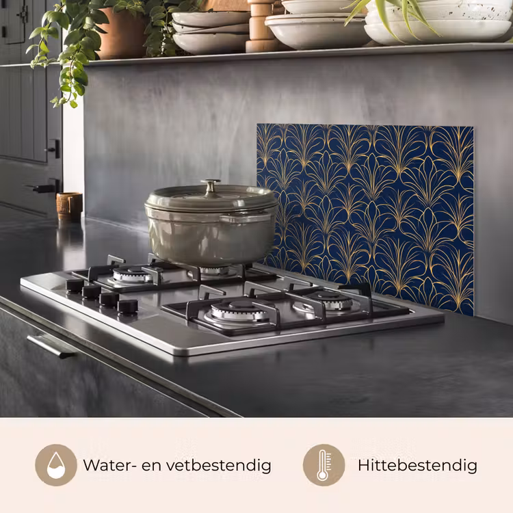 Deco - Waaier - Blauw keuken achterwand spatscherm klein 900 -usp_NL