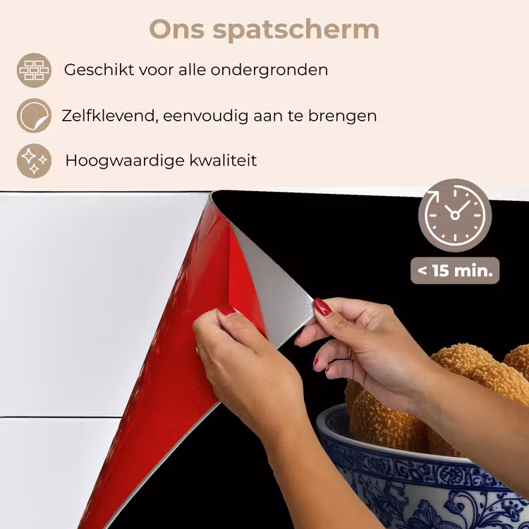 Delfts blauw - Bitterballen - Holland - Schaal keuken achterwand spatscherm klein -spatscherm_NL