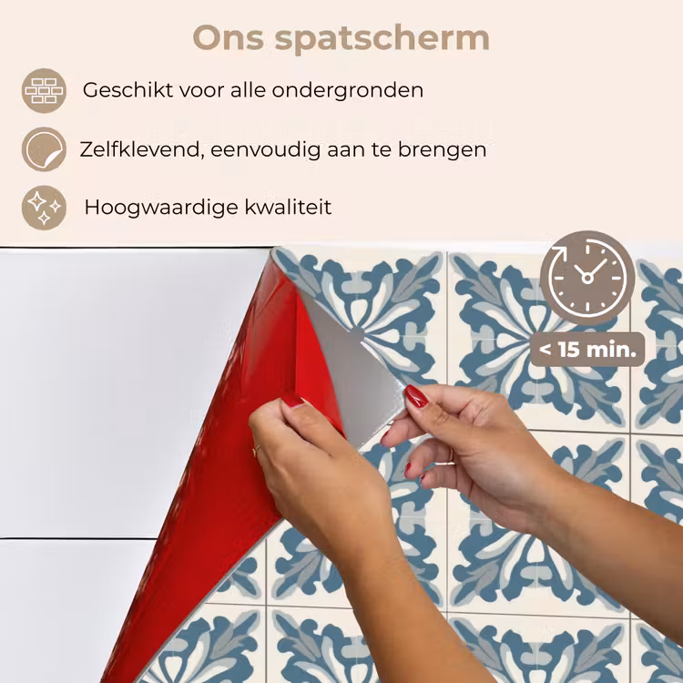 Dessin - Tegel - Blauw keuken achterwand spatscherm klein 900 -spatscherm_NL