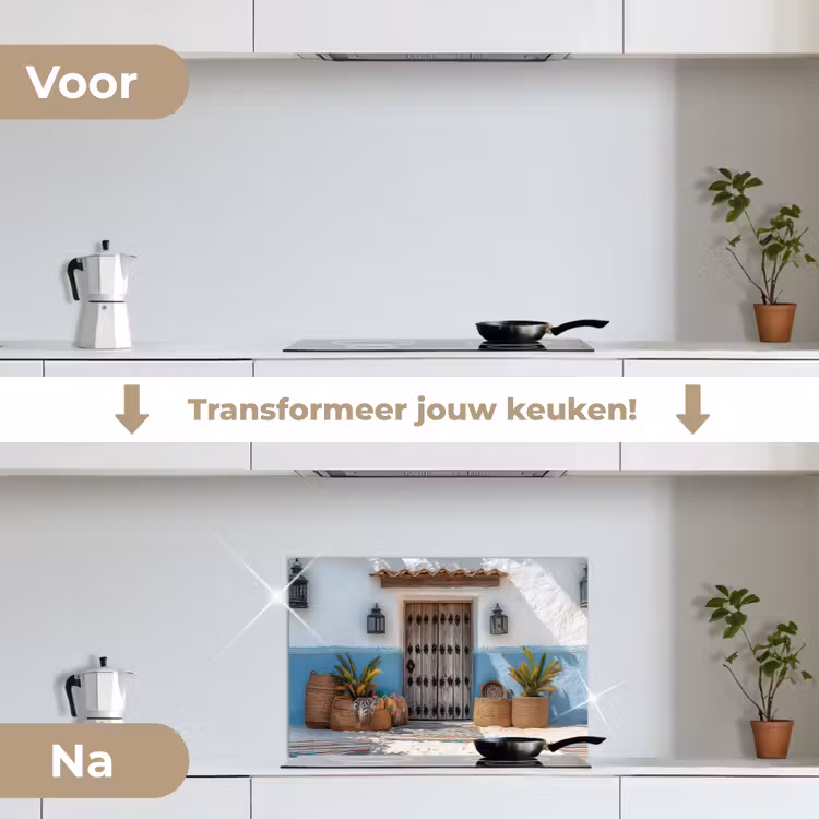 Deur - Manden - Planten keuken achterwand spatscherm klein -voor_na_NL