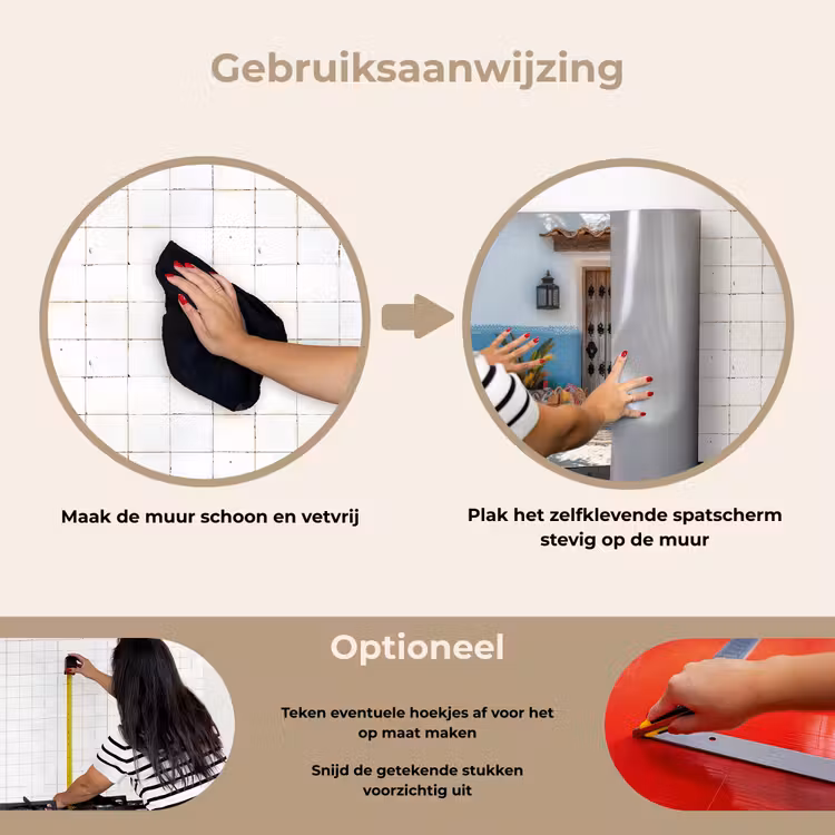 Deur - Manden - Planten keuken achterwand spatscherm klein -gebruiksaanwijzing_NL