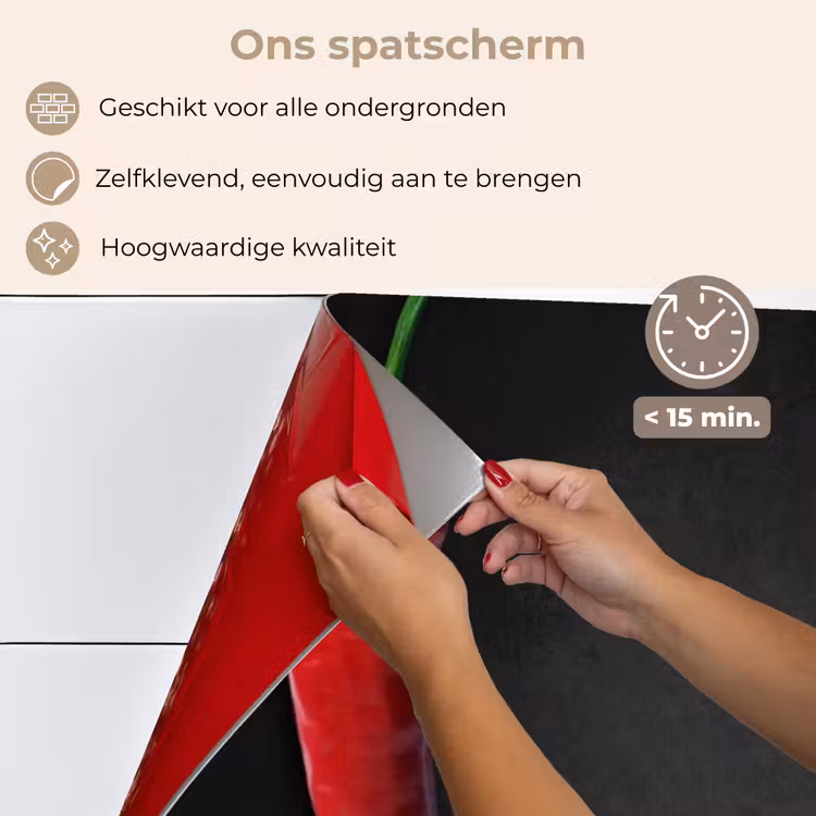 Dialoog van Pepers keuken achterwand spatscherm klein -spatscherm_NL
