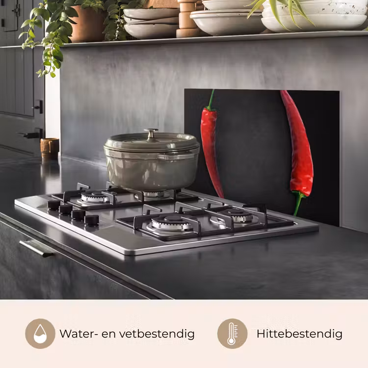 Dialoog van Pepers keuken achterwand spatscherm klein -usp_NL