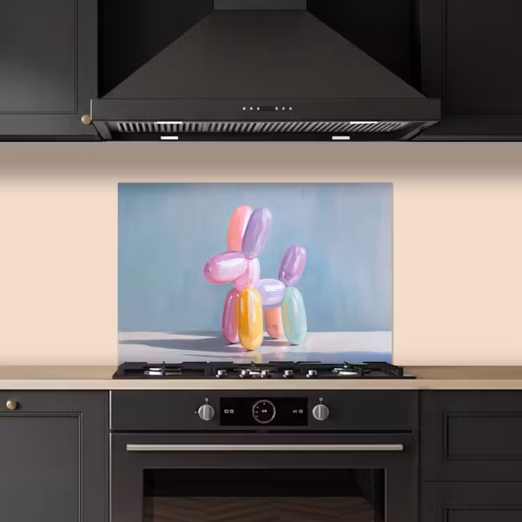 Dier - Ballon - Pasteltinten - Glanzend keuken achterwand spatscherm klein -sfeer1