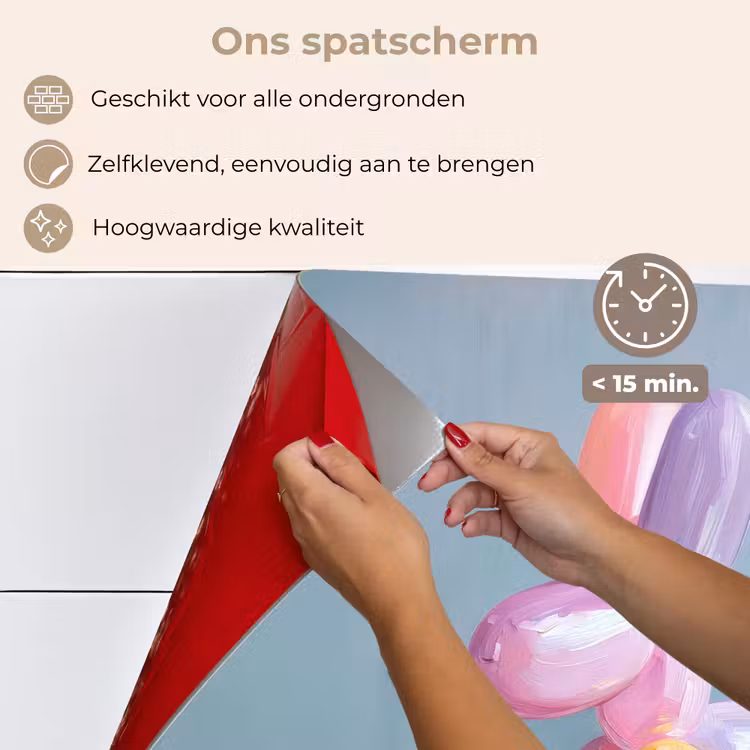 Dier - Ballon - Pasteltinten - Glanzend keuken achterwand spatscherm klein -spatscherm_NL