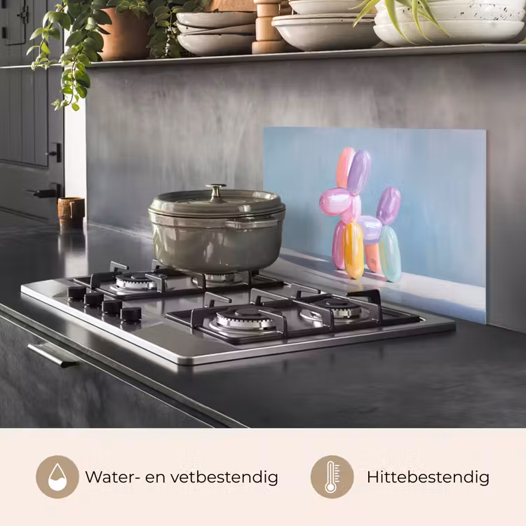 Dier - Ballon - Pasteltinten - Glanzend keuken achterwand spatscherm klein -usp_NL