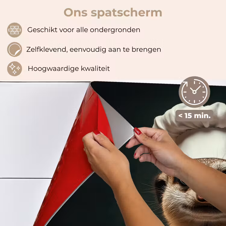 Dier - Kok - Stokstaartje keuken achterwand spatscherm klein -spatscherm_NL