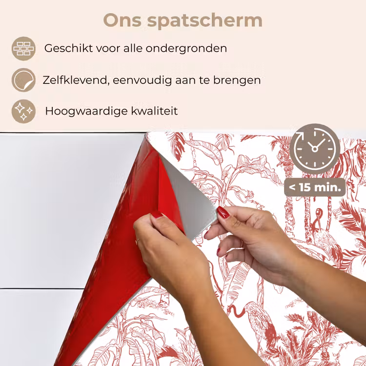 Dieren - Abstract - Rood keuken achterwand spatscherm klein 900 -spatscherm_NL