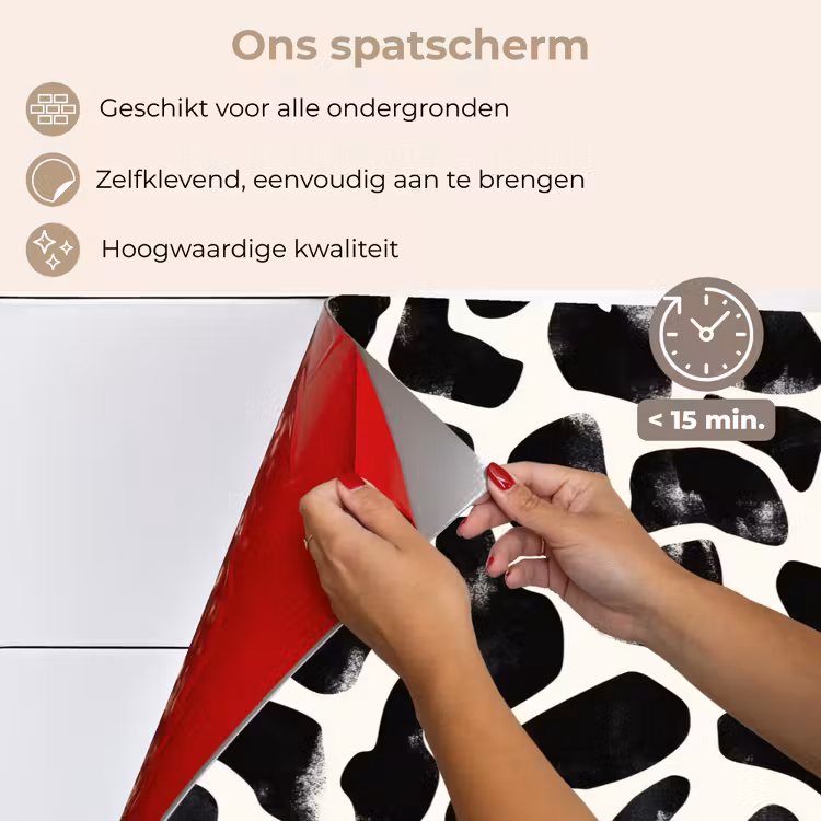 Dierenpatroon - Vlekken - Zwart - Wit keuken achterwand spatscherm klein 900 -spatscherm_NL