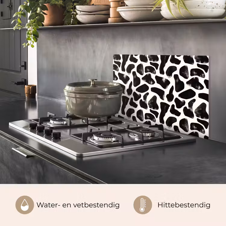 Dierenpatroon - Vlekken - Zwart - Wit keuken achterwand spatscherm klein 900 -usp_NL