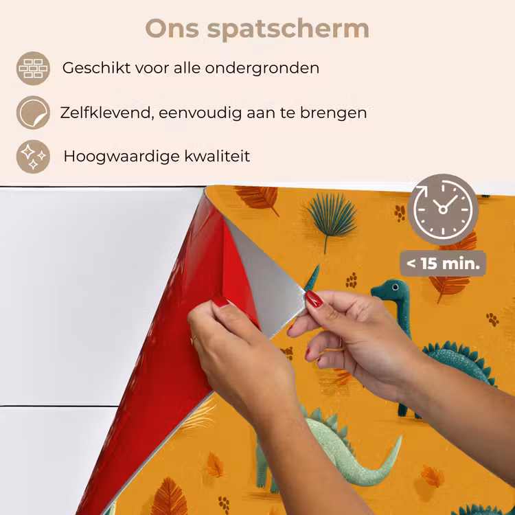 Dinosaurussen - Stekels - Herfstbladeren - Bruin keuken achterwand spatscherm klein -spatscherm_NL