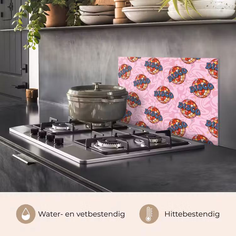 Disco - Bal - Patroon - Roze keuken achterwand spatscherm klein 900 -usp_NL
