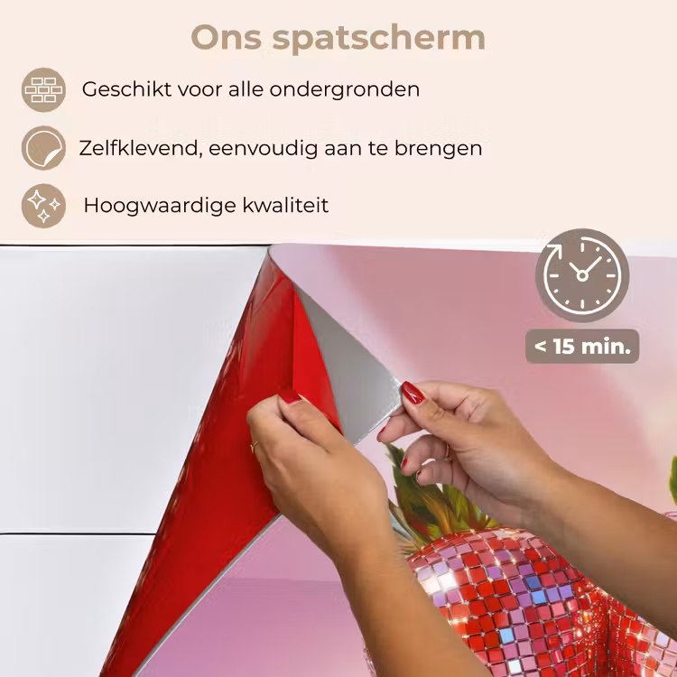 Disco - Fruit - Glitter - Strawberry keuken achterwand spatscherm klein -spatscherm_NL