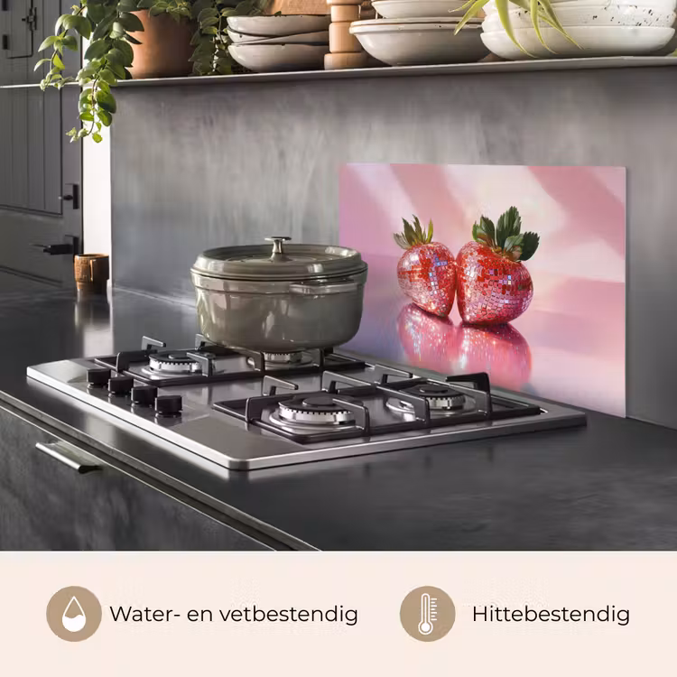 Disco - Fruit - Glitter - Strawberry keuken achterwand spatscherm klein -usp_NL