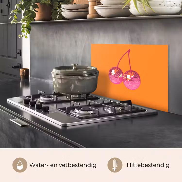 Discoballen - Kers - Spiegels - Roze keuken achterwand spatscherm klein -usp_NL