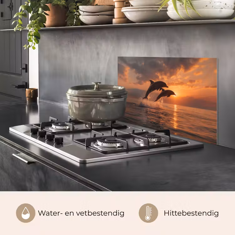 Dolfijnen - Zee - Realistisch keuken achterwand spatscherm klein -usp_NL