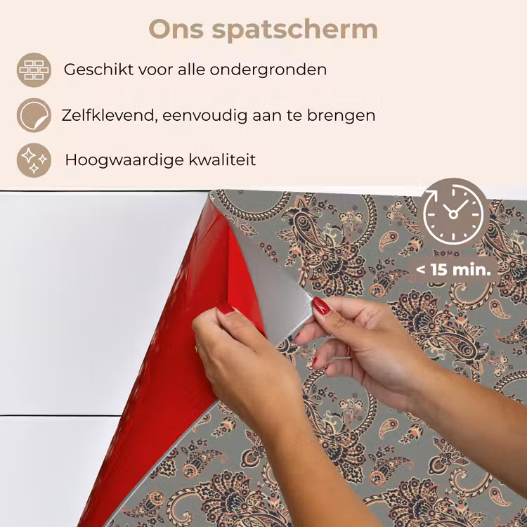 Donker - Bloemen - Sierlijk keuken achterwand spatscherm klein 900 -spatscherm_NL