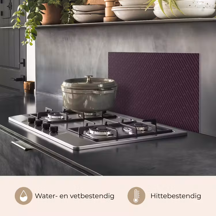 Donker - Paars - Patroon - Strepen keuken achterwand spatscherm klein 900 -usp_NL