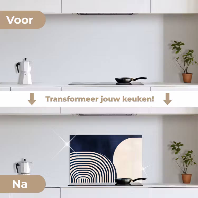 Donkerblauw - Abstract - Lijnen keuken achterwand spatscherm klein -voor_na_NL