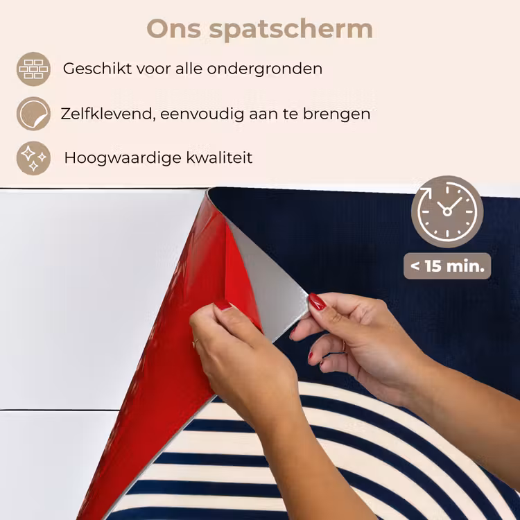 Donkerblauw - Abstract - Lijnen keuken achterwand spatscherm klein -spatscherm_NL