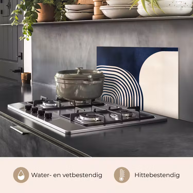 Donkerblauw - Abstract - Lijnen keuken achterwand spatscherm klein -usp_NL