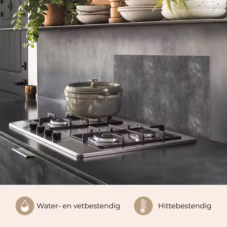 Donkergrijs - Ruw - Beton keuken achterwand spatscherm klein 900 -usp_NL