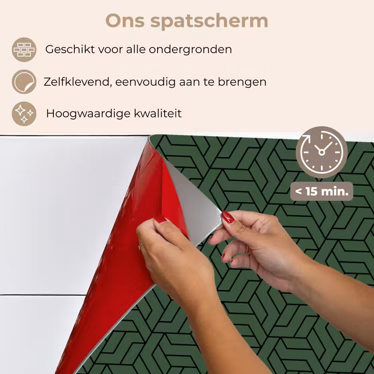 Donkergroen - Patroon - Lijnen - Zwart keuken achterwand spatscherm klein 900 -spatscherm_NL