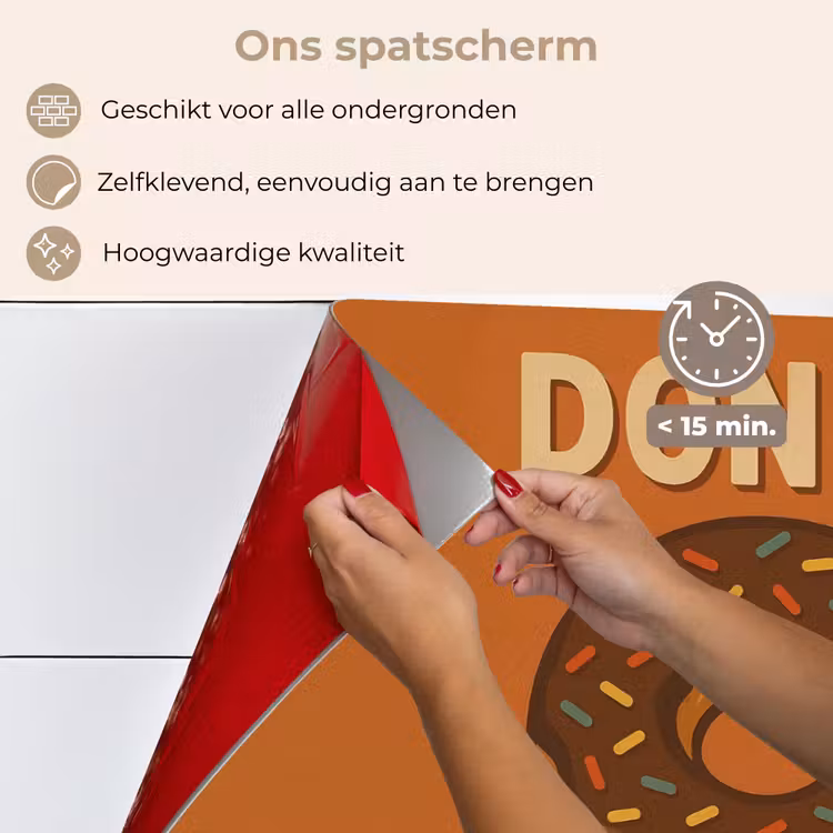 Donut - Spikkels - Kleurrijk - Quote keuken achterwand spatscherm klein -spatscherm_NL