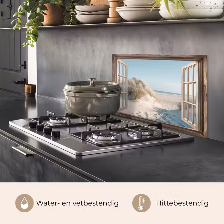Doorkijk - Helmgras - Duinen - Zee - Landschap keuken achterwand spatscherm klein -usp_NL
