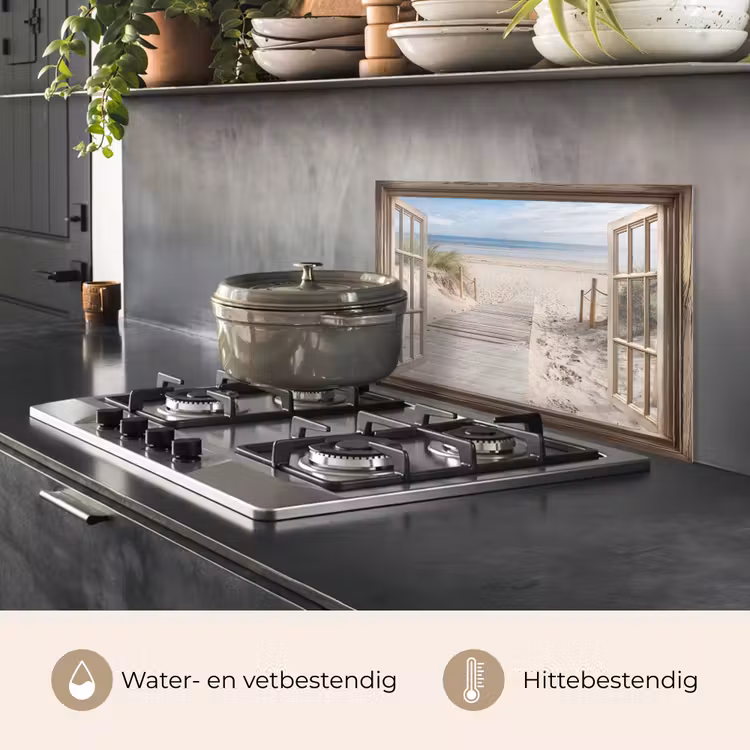 Doorkijk - Strand - Duinen - Pad - Landschap keuken achterwand spatscherm klein -usp_NL