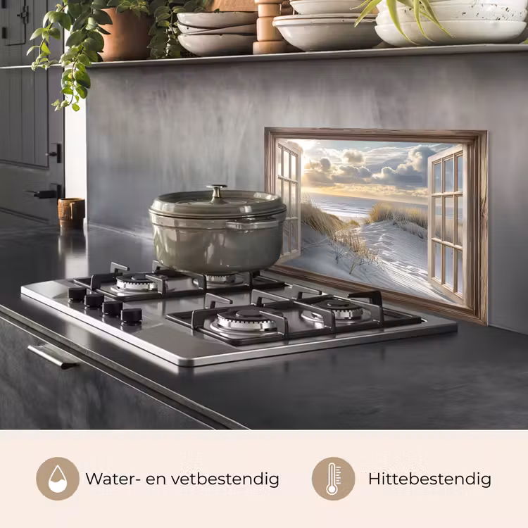 Doorkijk - Strand - Duinen - Zee - Natuur keuken achterwand spatscherm klein -usp_NL
