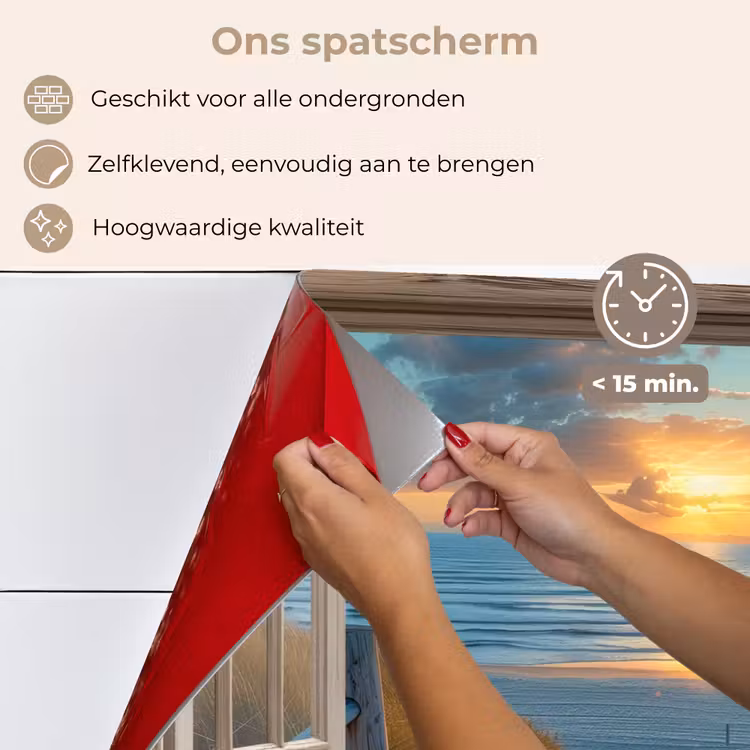 Doorkijk - Strand - Pad - Zonsondergang keuken achterwand spatscherm klein -spatscherm_NL