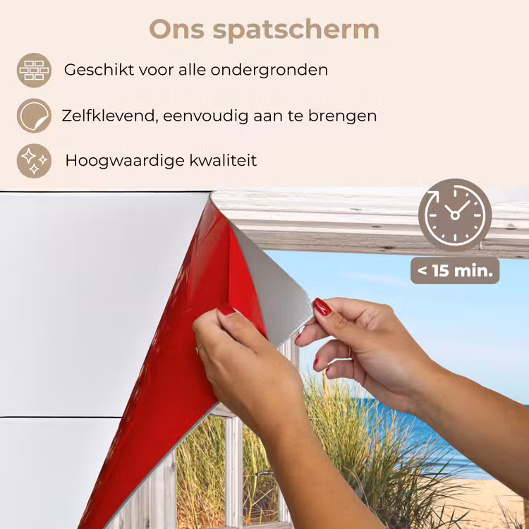 Doorkijk - Strand - Zee - Duinen - Zand - Water - Helmgras keuken achterwand spatscherm klein -spatscherm_NL