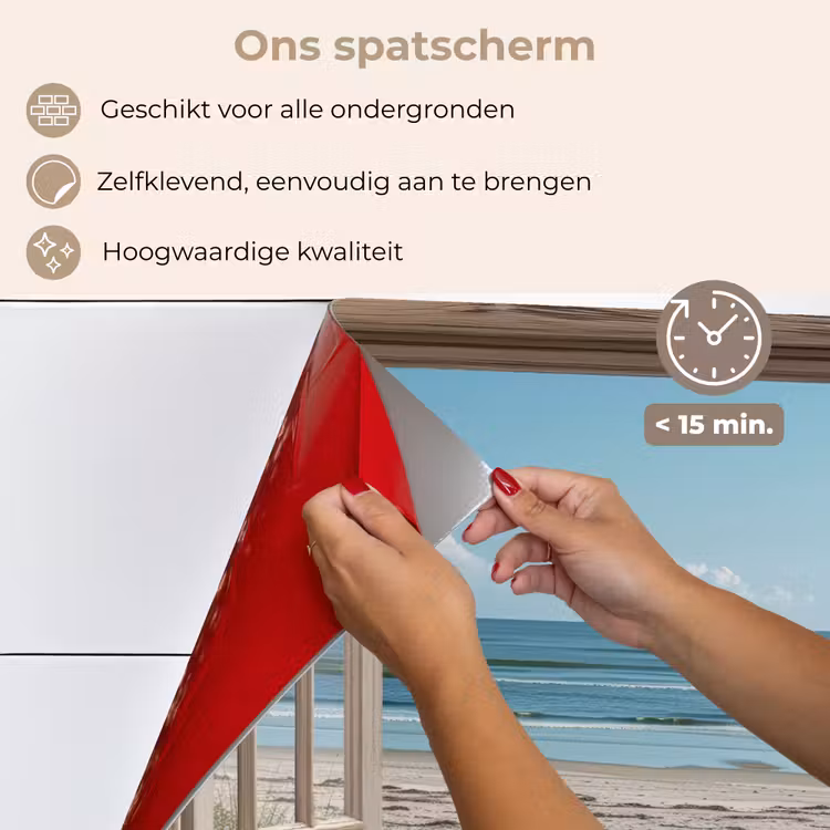 Doorkijk - Strandstoelen - Duinen - Zee - Natuur keuken achterwand spatscherm klein -spatscherm_NL
