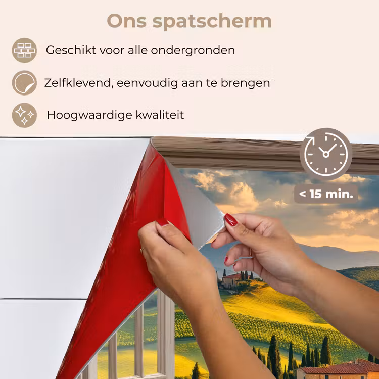 Doorkijk - Toscane - Uitzicht - Landschap - Zomer keuken achterwand spatscherm klein -spatscherm_NL