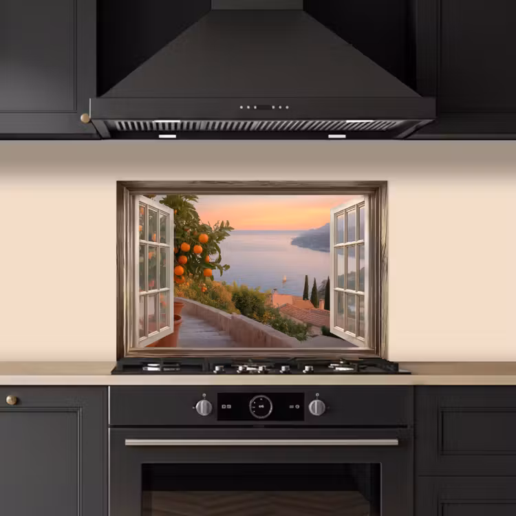 Doorkijk - Uitzicht - Meer - Landschap keuken achterwand spatscherm klein -sfeer1
