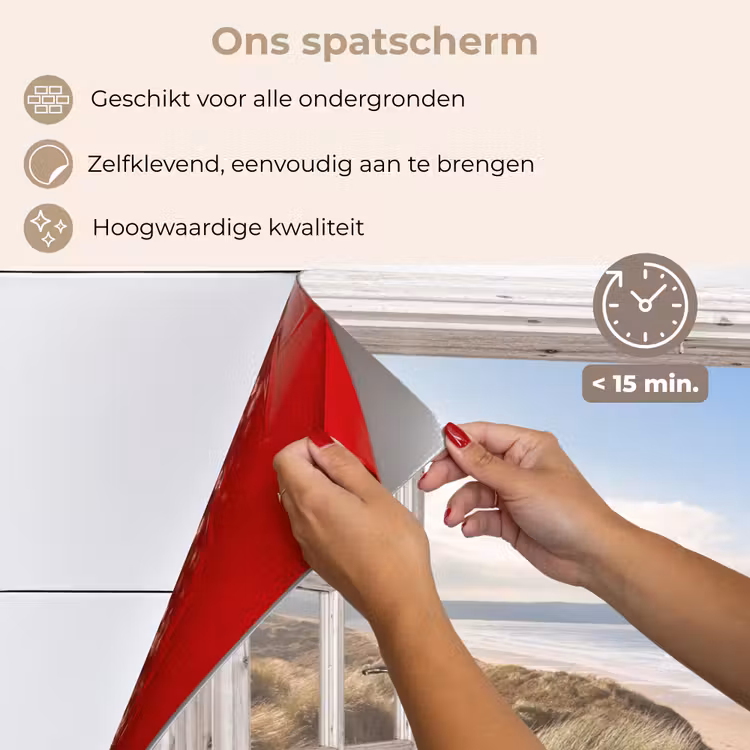 Doorkijk - Zee - Strand - Duinen keuken achterwand spatscherm klein -spatscherm_NL