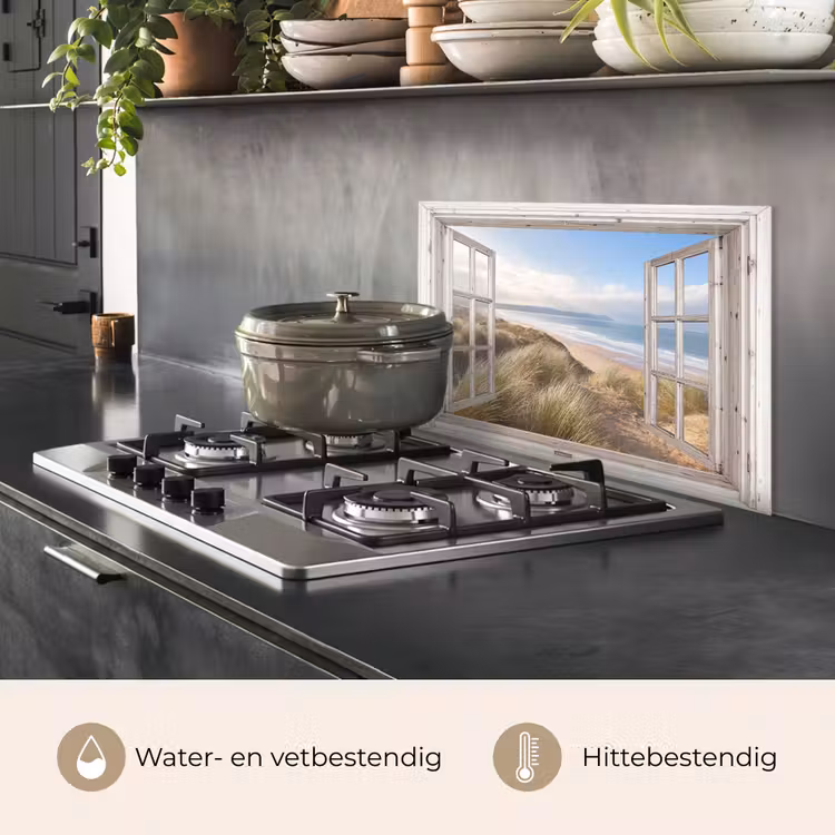 Doorkijk - Zee - Strand - Duinen keuken achterwand spatscherm klein -usp_NL