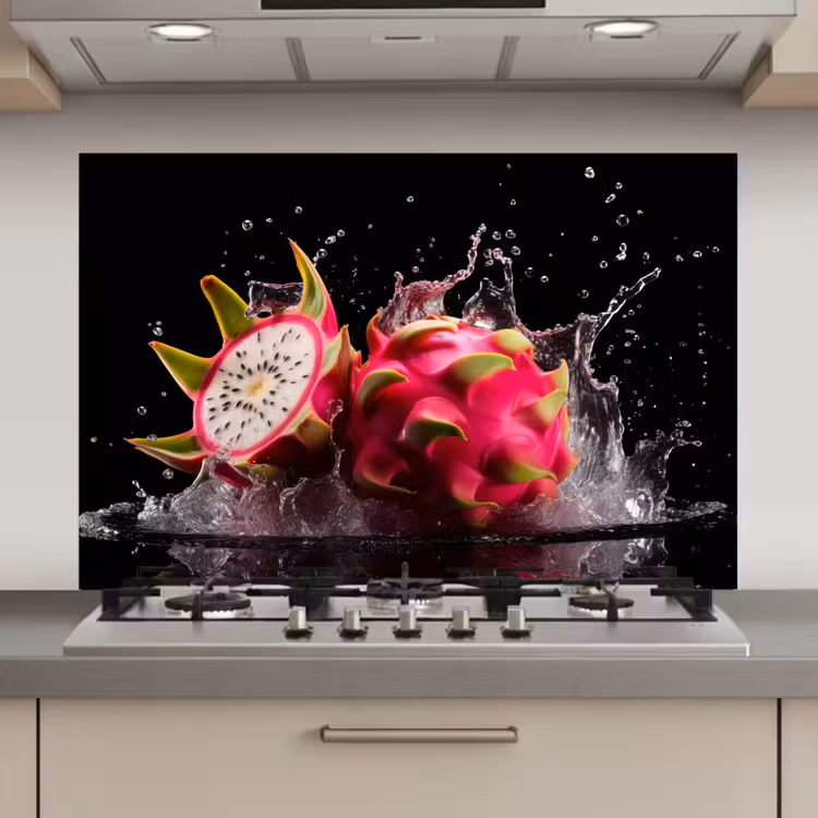 Drakenfruit - Zwart - Water - Vrucht - Fruit keuken achterwand spatscherm klein -3d_website